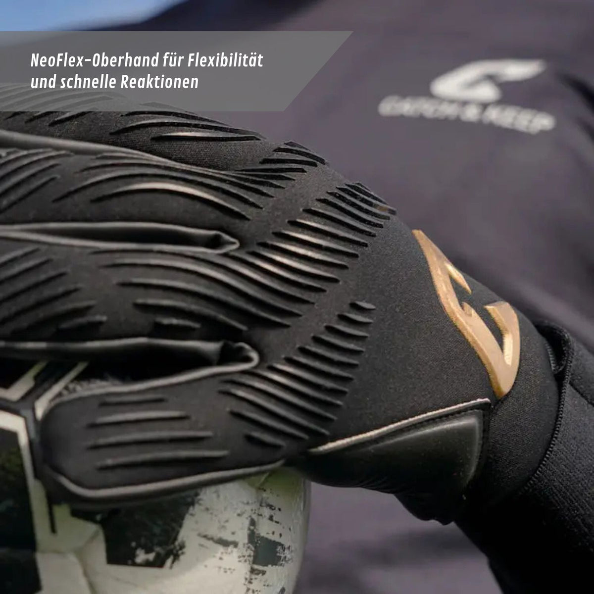Fussballhandschuhe Invictus Black Gold Gr. 9.5 Torwart Goalie Handschuhe