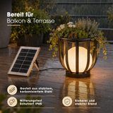 Solar LED-Stehlampe mit Pflanzenständer Dekolicht Design-Blumenständer