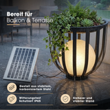 Solar LED-Stehlampe mit Pflanzenständer Dekolicht Design-Blumenständer