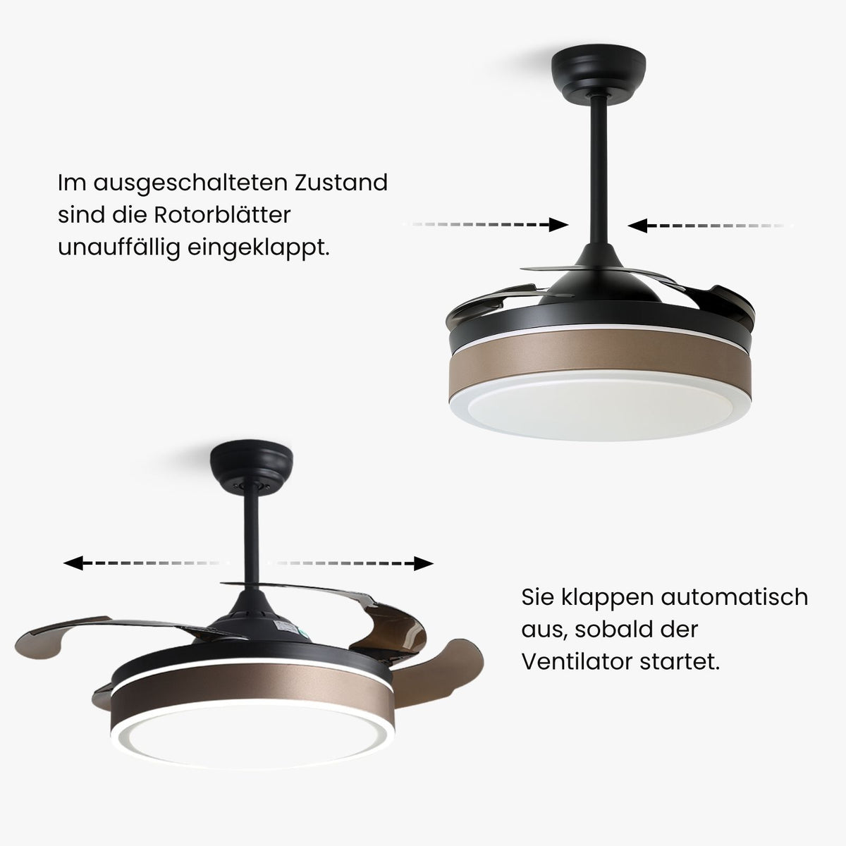 Deckenventilator mit LED-Beleuchtung Deckengebläse Ventilator