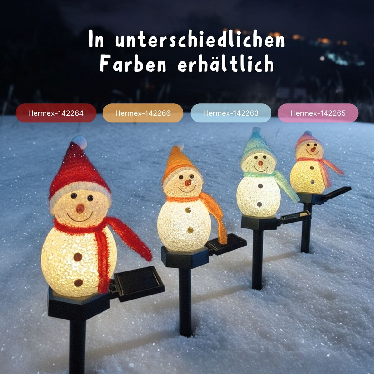 LED Solarlampe Schneemann Gartenbeleuchtung Dekoleuchte Solarleuchte