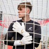 Fussballhandschuhe Invictus White Gold Gr. 9.5 Torwart Goalie Handschuhe