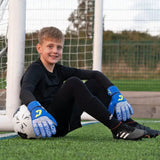 Fussballhandschuhe Fly Kids Blue Soul Gr. 3 Torwart Goalie Handschuhe