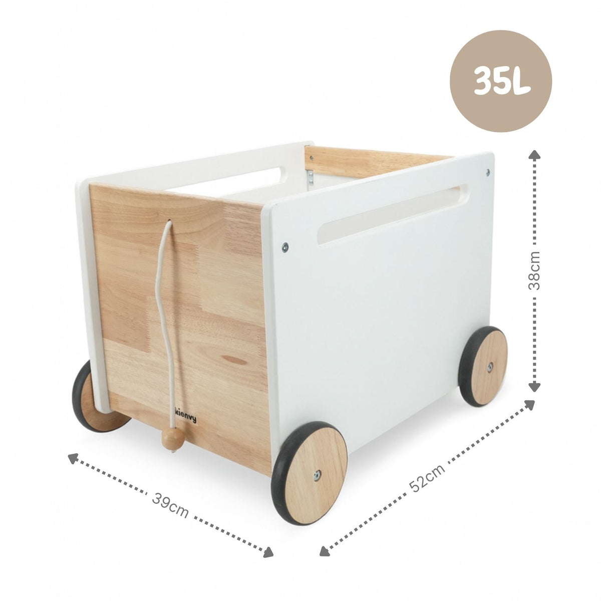2er-Set Holz-Spielzeugkiste auf Rollen Spielzeugtruhe Bücherkiste