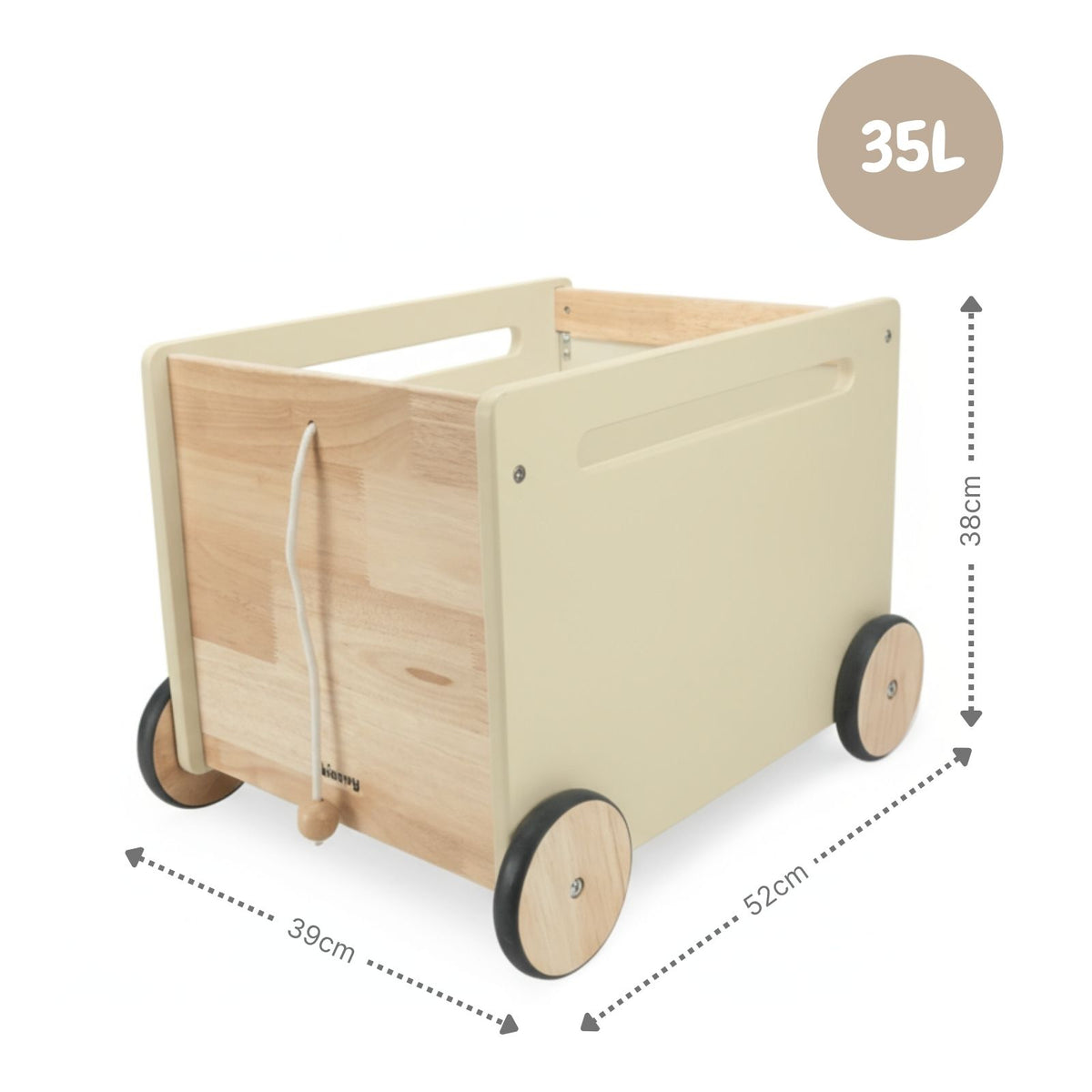 2er-Set Holz-Bücherkiste auf Rollen Spielzeugkiste Spielzeugtruhe