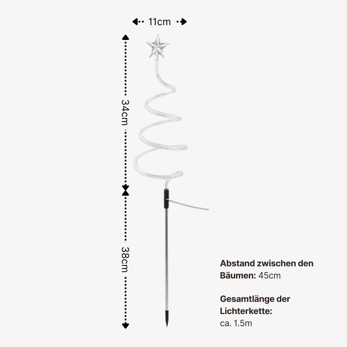 4er-Set LED-Dekoleuchte Gartenbeleuchtung Spiralbaum Solarleuchte