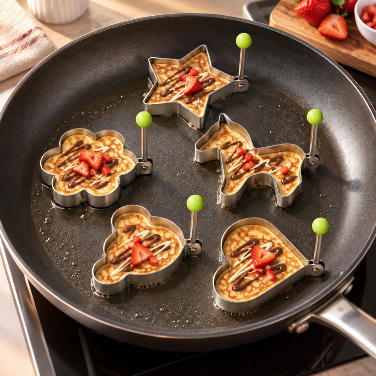 Eierformer-Set Pancake-Form Spiegeleiform Motiv-Bratform Eierring