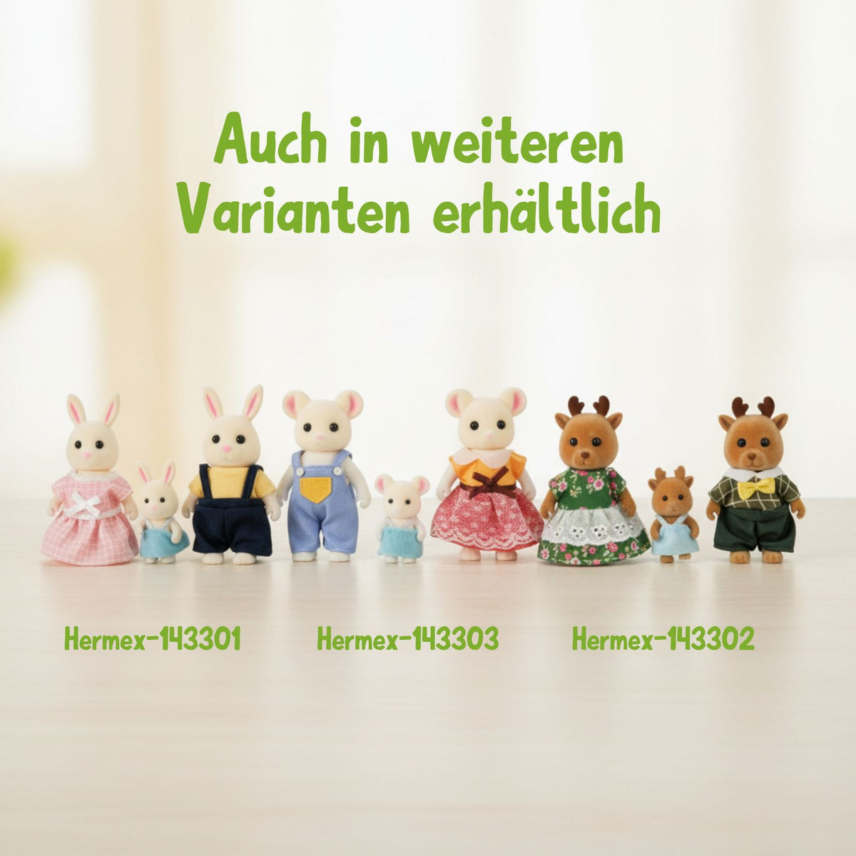 3-tlg. Mäuse-Puppenfamilie Puppen Spielzeugfiguren Kinderspielzeug