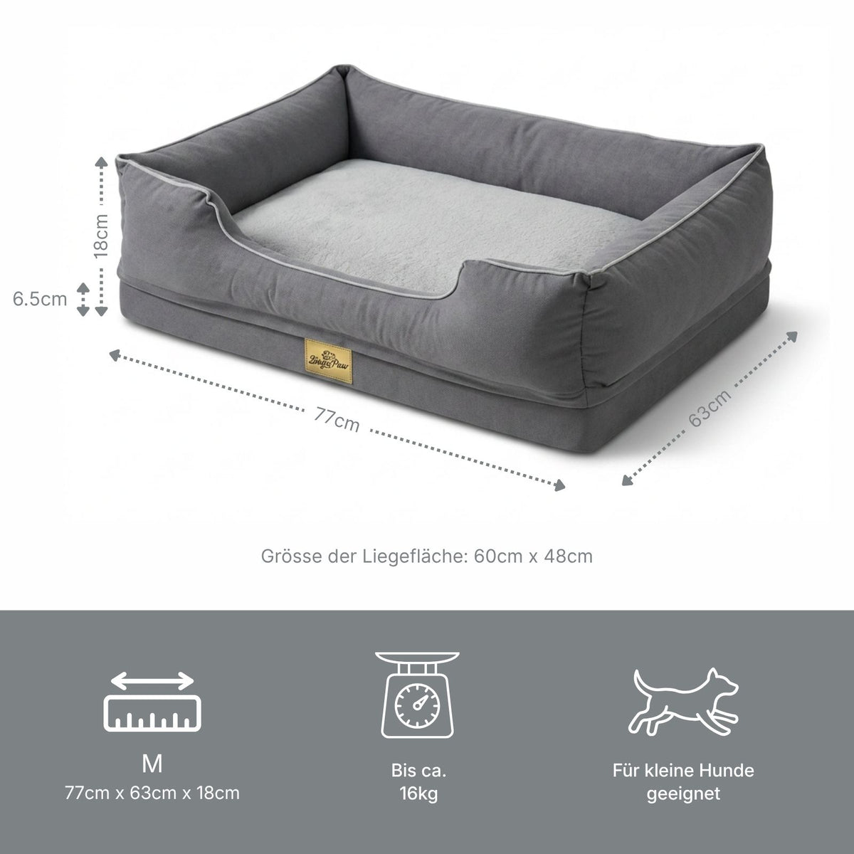 Hundebett Grösse M Schlafplatz Kuschelbett Haustierbett Liegeplatz