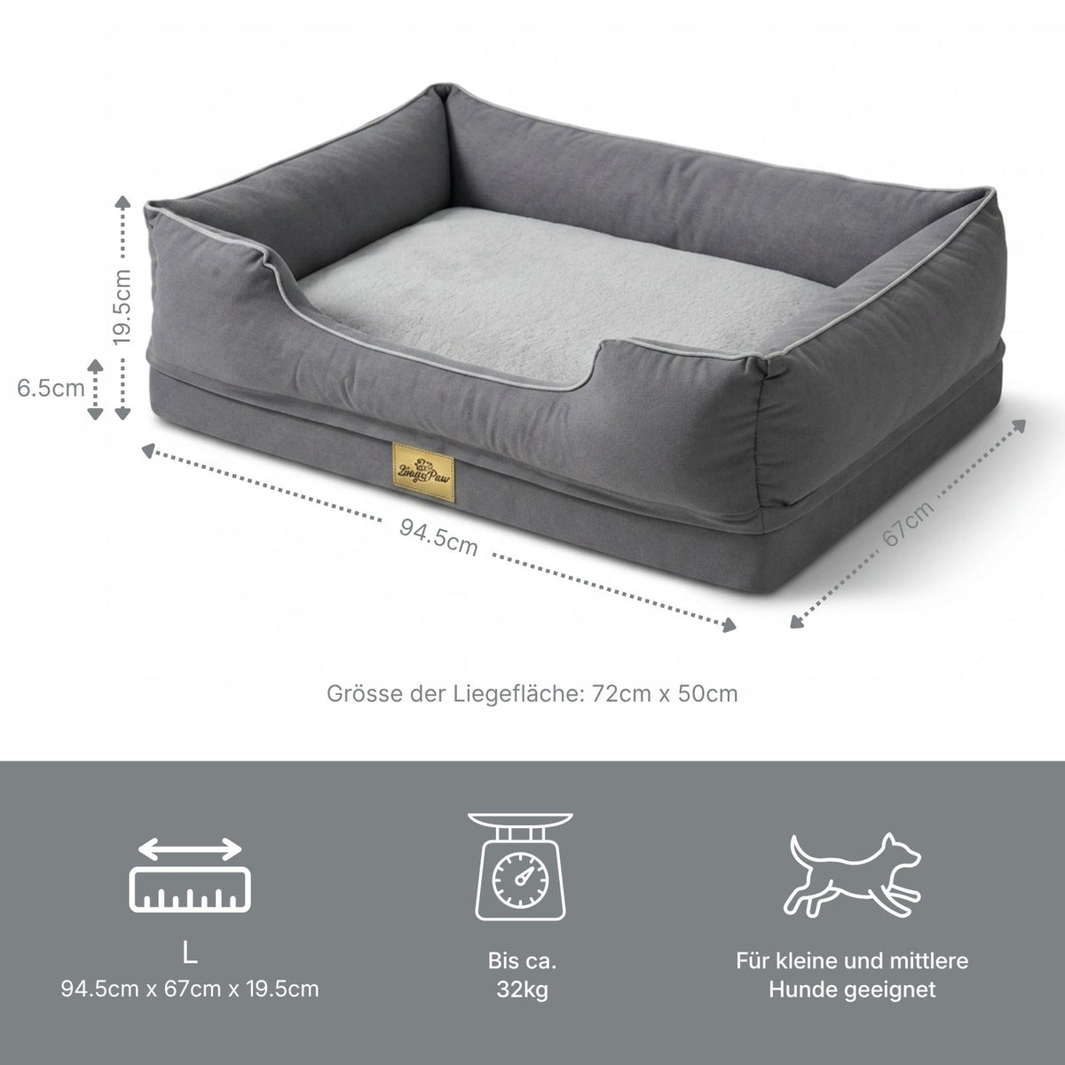 Hundebett Grösse L Haustierbett Schlafplatz Kuschelbett Liegeplatz