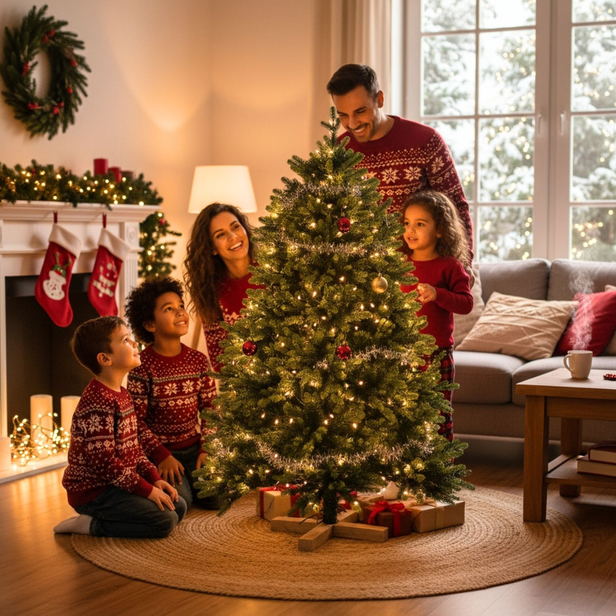 Weihnachtsbaum 150cm mit LED und Tasche Christbaum Tannenbaum Tanne