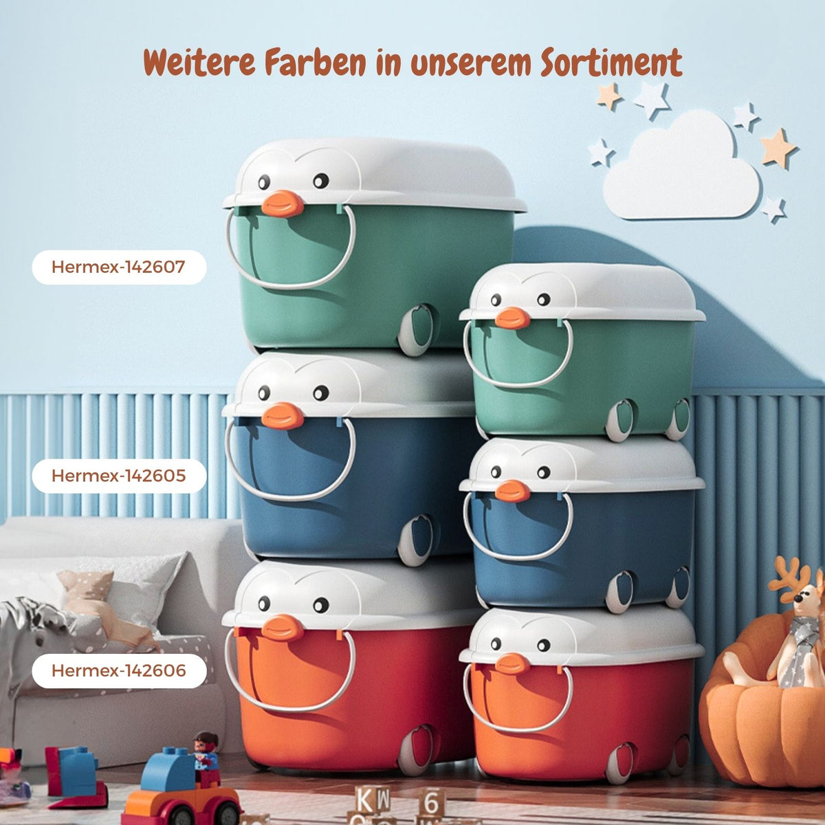 2er-Set Spielzeugkiste Organizer Spielzeug-Aufbewahrungsbox Truhe