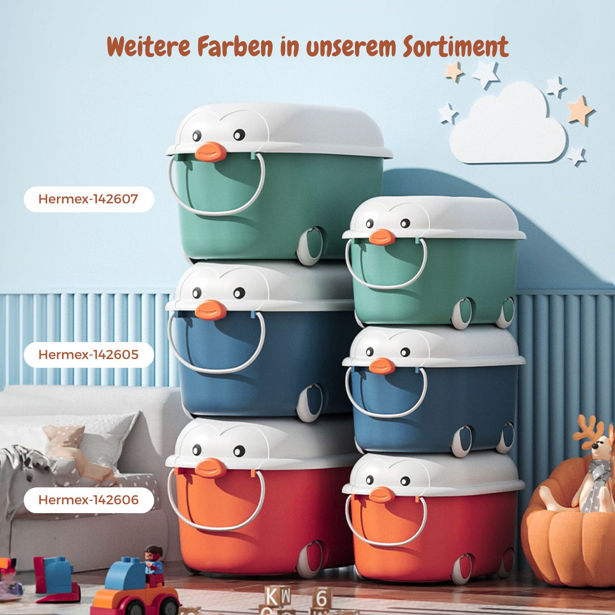 4er-Set Spielzeugkiste Organizer Truhe Spielzeug-Aufbewahrungsbox